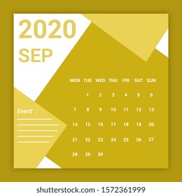 calendar month template. printout square paper calendar. vector illustration