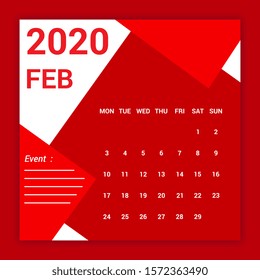 calendar month template. printout square paper calendar. vector illustration