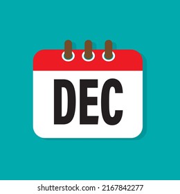 Kalendermonat Vektorsymbol - Dezember. Unterschreiben des Jahres. Vektorgrafik.