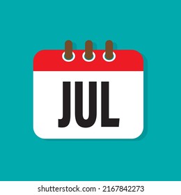 Calendar month vector icon - July. Sign of the year. Vector illustration.