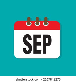 Calendar month vector icon -September. Sign of the year. Vector illustration.