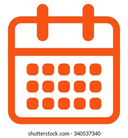 Calendar Month vector icon. Style is flat symbol, orange color, rounded angles, white background.