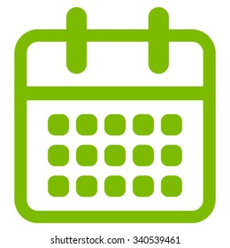 Calendar Month vector icon. Style is flat symbol, eco green color, rounded angles, white background.