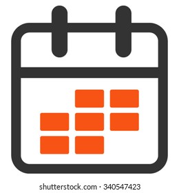 Calendar Month vector icon. Style is bicolor flat symbol, orange and gray colors, rounded angles, white background.