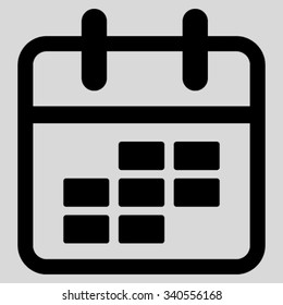 Calendar Month vector icon. Style is flat symbol, black color, rounded angles, light gray background.