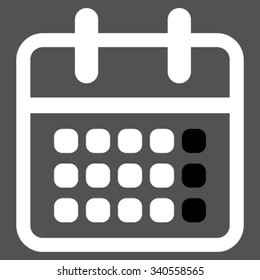 Calendar Month vector icon. Style is bicolor flat symbol, black and white colors, rounded angles, gray background.