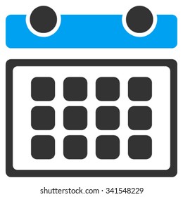 Calendar Month vector icon. Style is bicolor flat symbol, blue and gray colors, rounded angles, white background.