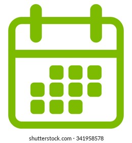 Calendar Month vector icon. Style is flat symbol, eco green color, rounded angles, white background.