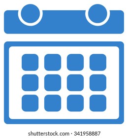 Calendar Month vector icon. Style is flat symbol, cobalt color, rounded angles, white background.