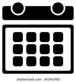 Calendar Month vector icon. Style is flat symbol, black color, rounded angles, white background.