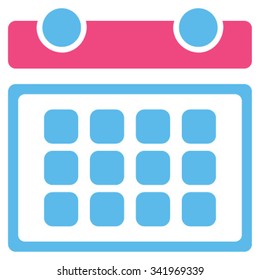 Calendar Month vector icon. Style is bicolor flat symbol, pink and blue colors, rounded angles, white background.