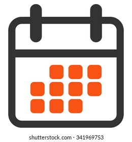 Calendar Month vector icon. Style is bicolor flat symbol, orange and gray colors, rounded angles, white background.