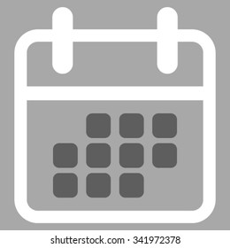 Calendar Month vector icon. Style is bicolor flat symbol, dark gray and white colors, rounded angles, silver background.