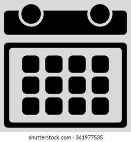 Calendar Month vector icon. Style is flat symbol, black color, rounded angles, light gray background.