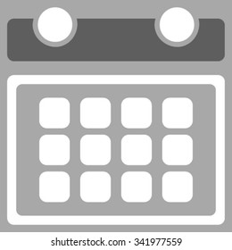 Calendar Month vector icon. Style is bicolor flat symbol, dark gray and white colors, rounded angles, silver background.