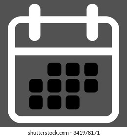 Calendar Month vector icon. Style is bicolor flat symbol, black and white colors, rounded angles, gray background.