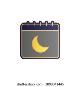 Calendar, moon color gradient vector icon