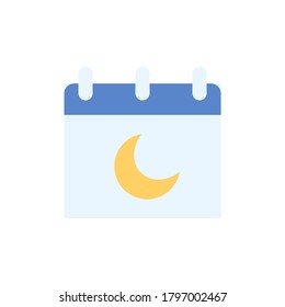 Calendar moon icon. Simple color vector elements of almanac icons for ui and ux, website or mobile application