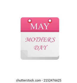 calendar for mothers day, vector illustration