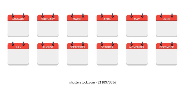 Calendar mounts vector icons set. Business plan schedule