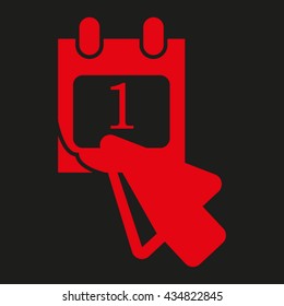 calendar mouse pointer vector icon