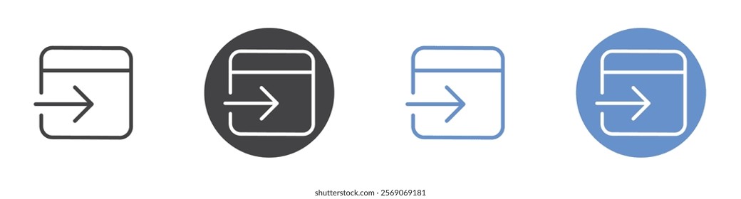 Calendar move icon vector symbol outline sign