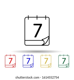 the calendar multi color style icon. Simple thin line, outline vector of web icons for ui and ux, website or mobile application