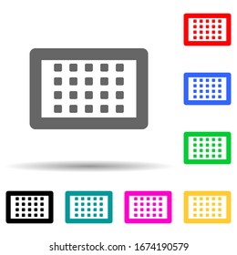the calendar multi color style icon. Simple thin line, outline vector of web icons for ui and ux, website or mobile application
