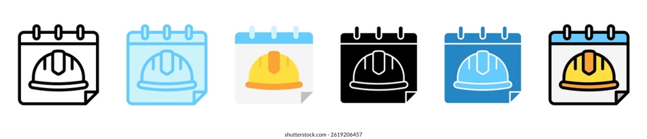 Calendar multi style, mini illustration icon. use for modern concept, print, UI, UX kit, web and app development. Vector EPS 10, related to labor day, industry, worker.