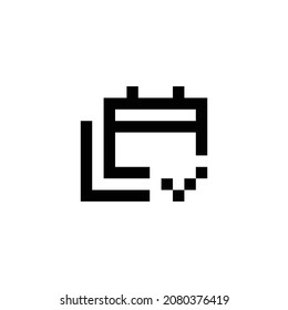 diseño de icono perfecto de verificación múltiple de píxeles de calendario. Diseño de estilo plano aislado en un fondo blanco. Ilustración del vector