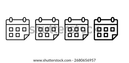 Calendar Multiple Line Icon Element