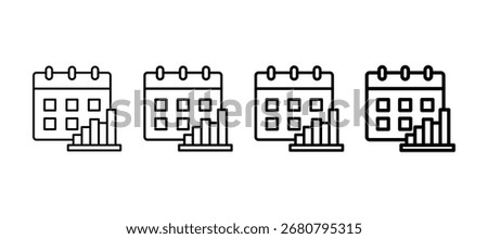 Calendar Multiple Line Icon Element