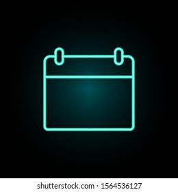 The calendar neon icon. Simple thin line, outline vector of web icons for ui and ux, website or mobile application