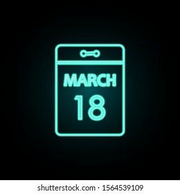 The calendar neon icon. Simple thin line, outline vector of web icons for ui and ux, website or mobile application