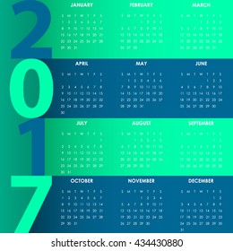 Calendar new year 2017 design illustration