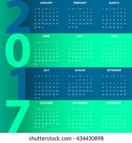 Calendar new year 2017 design illustration