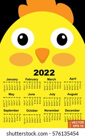 The calendar. New Year 2022 date. For your design.
