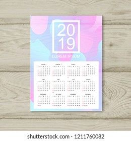 Calendar New Year Blue 2019