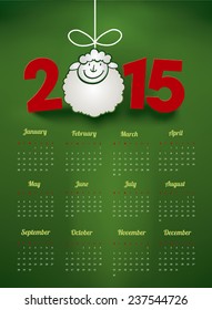 calendar for new year with funny sheep 