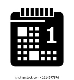 calendar new year icon isolated sign symbol vector illustration - high quality black style vector icons
