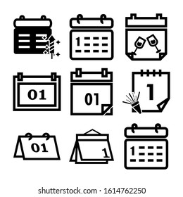 calendar new year icon isolated sign symbol vector illustration - Collection of high quality black style vector icons
