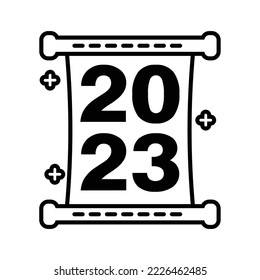 calendar new year party outline icon vector
