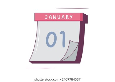 Calendar New Year Sticker Design