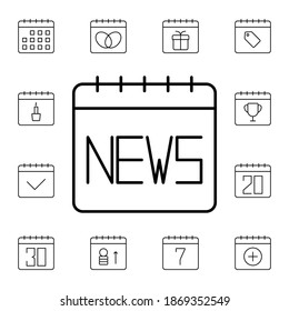 Calendar, news flat vector icon in calendar pack