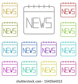 Calendar, news multi color icon. Simple thin line, outline vector of calendar icons for ui and ux, website or mobile application