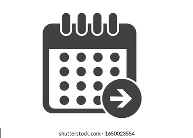 calendar next day icon, event icon isolate