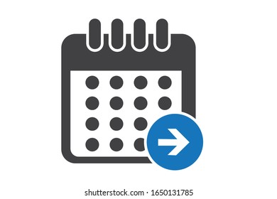 icono de calendario al día siguiente, icono de calendario vectorial, símbolo de evento