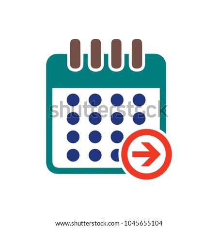 calendar next day icon, vector calendar icon, event symbol