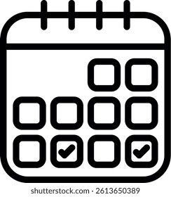 Calendar with No Plans Line Vector Icon Design