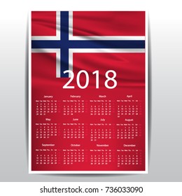 Calendar of NORWAY flag